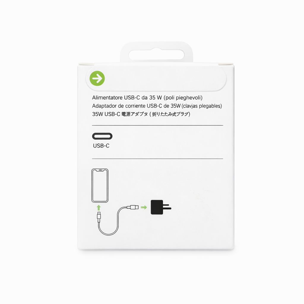 🔌 35W USB-C Fast Power Adapter (iPhone 16 Pro / Max Compatible)