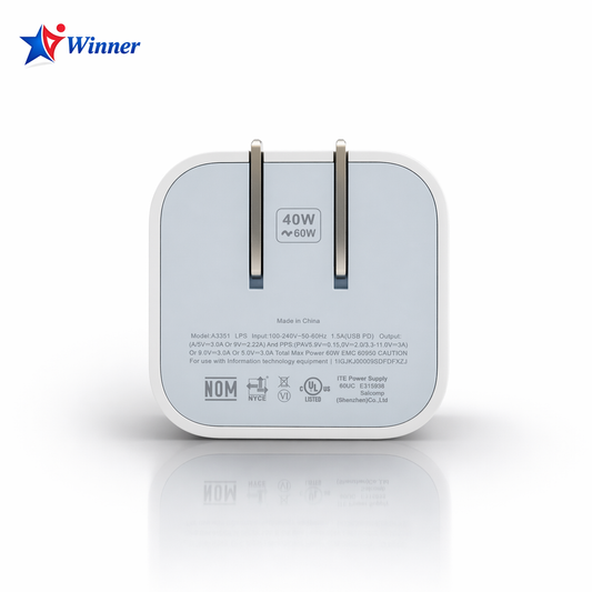 40W Fast Charger Adapter (60W Max) – iPhone 17 Compatible | Safe Charging | USB-C Power Adapter