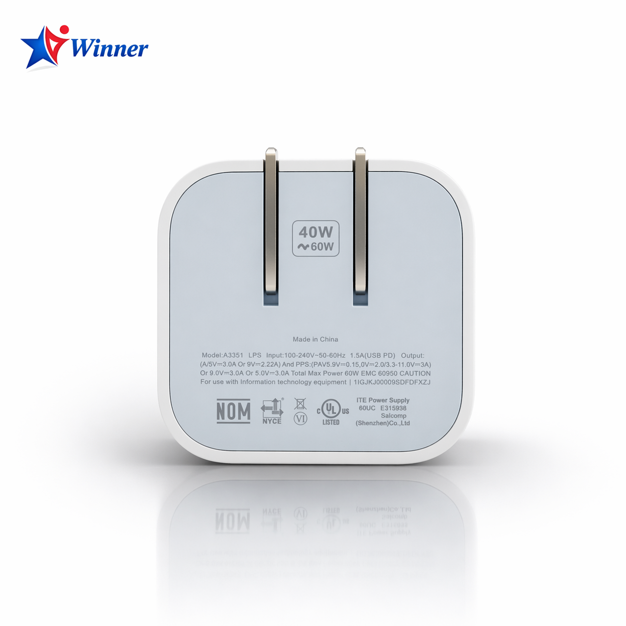 40W Fast Charger Adapter (60W Max) – iPhone 17 Compatible | Safe Charging | USB-C Power Adapter
